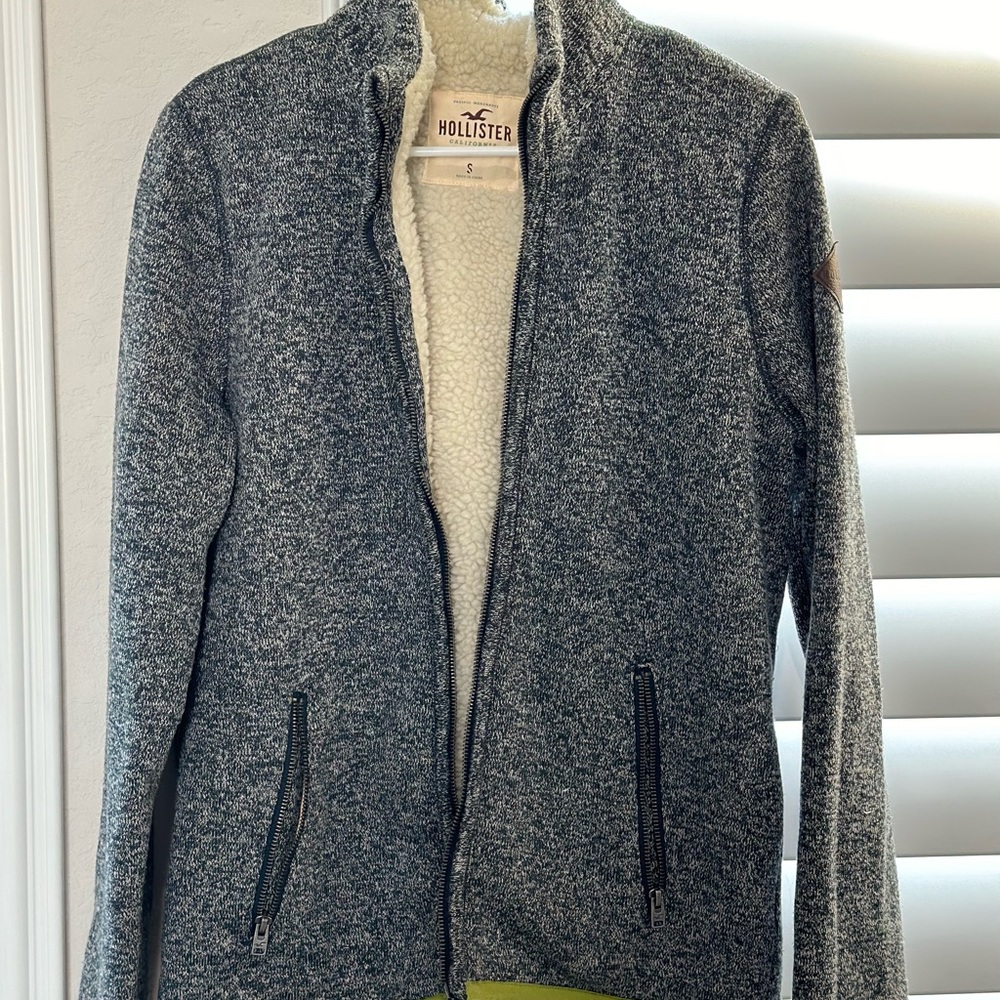 Fleece lined knit jacket